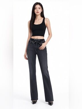 ALEXANDER WANG T Flip Front Jeans In Black SZ27 4 $351